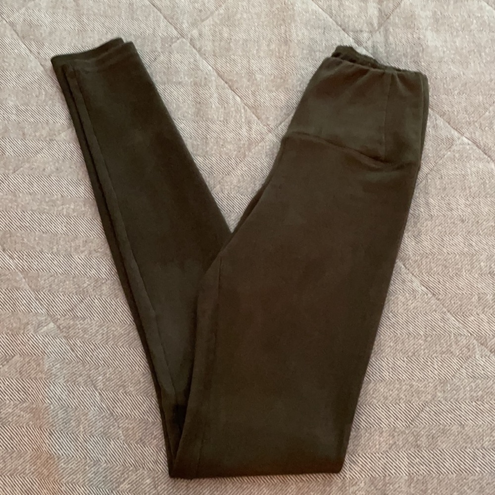 Wilfred Free Faux Suede Leggings XS Olive Green